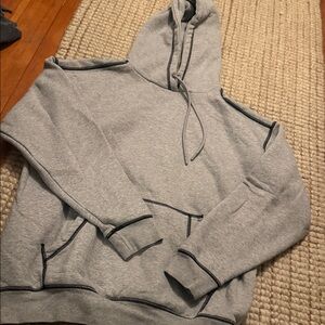 Gray Hoodie with Black Stitching